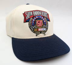 Vtg NASCAR 50th. Anniversary Track Gear Adjustable Strap Back Baseball Hat Cap - £10.45 GBP