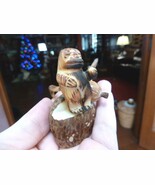 (tne-APE-MO-175) Monkey + bananas TAGUA NUT nuts figurine carving zoo mo... - $515.24 MXN