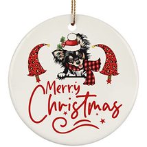 hdhshop24 Merry Christmas Chihuahua Dog Circle Ornament Gift Pine Tree D... - £15.53 GBP