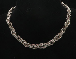 Los Castillo Mexico 925 Silver - Vintage Knot Link Smooth Chain Necklace- NE2808 - £383.21 GBP