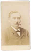 CIRCA 1870&#39;S CDV Featuring Older Handsome Man Mustache &amp; Suit Curtis Madison, WI - £9.57 GBP