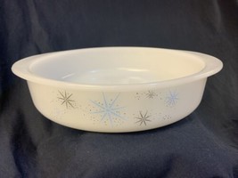 Vtg Glasbake 8&quot; Atomic Starburst Milk Glass Casserole Dish J-2429 - £11.31 GBP