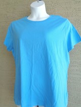 Womens Hanes XXL Cotton S/S Crew Neck Tee Shirt  Blue - $10.89