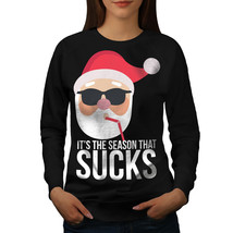 Wellcoda Santa Hat Funny Womens Sweatshirt, Christmas Casual Pullover Jumper - £22.86 GBP+