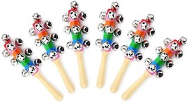 Rainbow Handle Wooden Bells Jingle Stick Shaker Rattle Baby Kids, By Zea... - £28.30 GBP