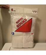 VTG 70s Calf Tube Super Socks 6 Pair New In Taped Package Cotton Blend S... - $64.38 CAD