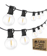 100Ft 2-Pack Outdoor G40 LED Globe String Lights Dimmable Waterproof Sha... - $779.74 MXN