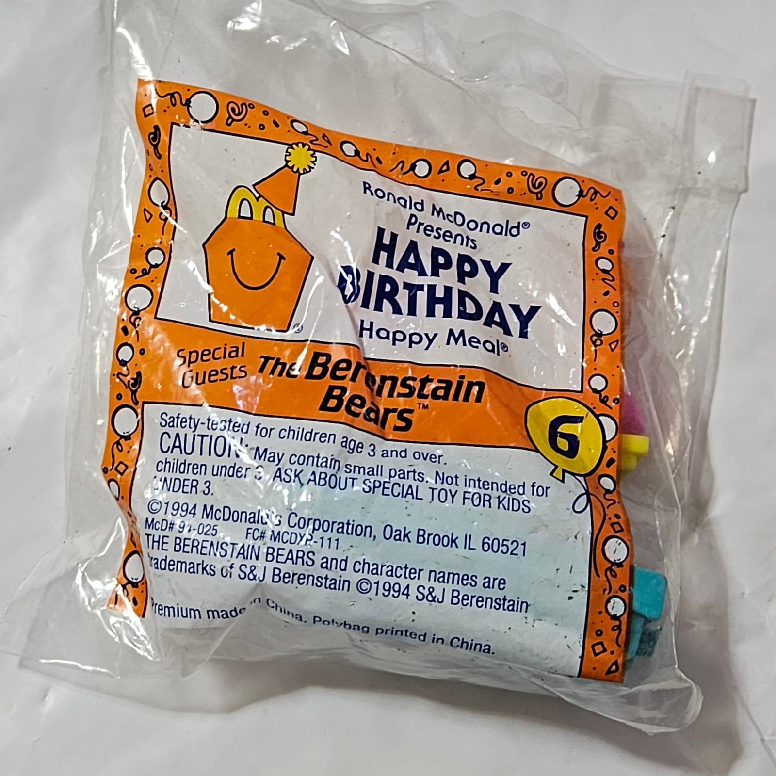 1994 McDonalds Happy Birthday The Berenstain Bears 6 New in Package - £7.82 GBP