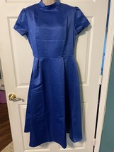 Women’s Royal Blue Short Sleeve Dress Size Large - £11.76 GBP