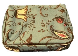 Estee Lauder 9X7 &quot; Cosmetics Bag - Blue With Floral Design - $7.69