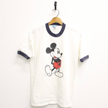 Vintage Walt Disney Mickey Mouse Ringer T Shirt Large - £44.20 GBP