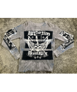 Affliction Thermal Shirt Mens Medium Skull Vintage Y2K Distressed Grunge... - $72.88