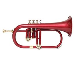Musical Instruments Leather Case Fugle 3v Bb Red Trumpet Nautical Fugle Horn - £242.95 GBP