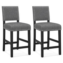 38.5/43.5 Inch Set of 2 Counter Height Chairs with Solid Rubber Wood Frame-S - C - $3,784.91 MXN