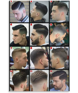 Rucatto Barbershop Salon Men&#39;S Hairstyle Guide Poster Canvas Painting Po... - £17.42 GBP