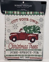Long Tapestry Table Runner, 13&quot;x72&quot;, Red Truck,Cut Your Own Christmas Trees, Hl - £17.39 GBP