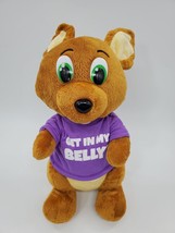 Impact Kangaroo Get In My Belly Purple Shirt  Brown 11&quot; Plush Toy Six Fl... - $16.99