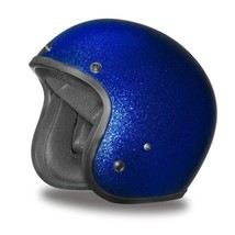 Daytona Helmet CRUISER- Blue Met Open Face Dot Motorcycle Helmets Vespa DC7-BL - £94.11 GBP