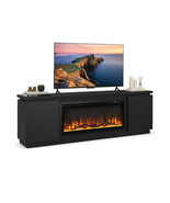 Fireplace TV Stand for TVs up to 80 Inch with 3 Adjustable Shelves-Black... - $10,720.65 MXN