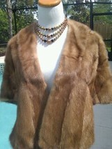 vintage natural genuine mink fur stole shawl cape women size medium ;arge - $299.00