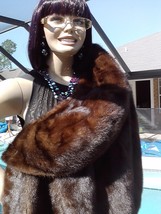 vintage genine mink fur cape stole shawl bolero princes collar size medi... - $399.00