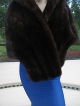 Elegantly Soft &amp; Luxurious  Mink Sable Color Brown Fur Stole Size Medium   Large - £307.63 GBP