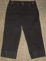 ANNIE USA * Womens Collection sz 11 black Relaxed Capri Pants - £9.23 GBP