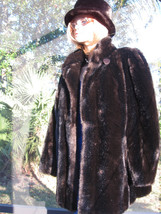 TISSAVEL Brown Faux Fur Coat - Size: MEDIUM Excellent Condition ~ Vegan ... - $95.00