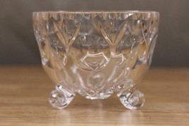 VINTAGE Crystal Clear Industries Scroll Foot 3 Toe Open Nut Candy Sugar Bowl - £14.60 GBP