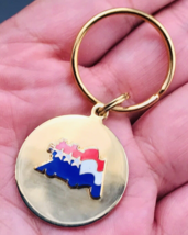 New 1976 American Freedom Train Enamel Red White &amp; Blue Keychain 5/8&quot; x ... - £9.56 GBP