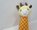 Garanimals plush giraffe yellow orange checked stick rattle - £5.71 GBP