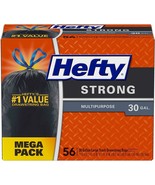 Hefty Strong Multipurpose Large Black Trash Bags, 30 Gallon, 56 Count - £39.61 GBP