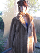 TISSAVEL Quality Vintage Brown Sheered Faux Fur Coat Size: Medium ~ Vega... - £73.97 GBP