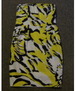 EXPRESS * Womens sz 4 Colorful white yellow & black strapless party Dress - $13.60