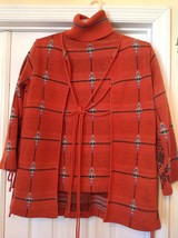 Women Rust SWEATER SET Tunic Cardigan Warm Size: MEDIUM ~ EXCeLLENT COND... - £25.10 GBP