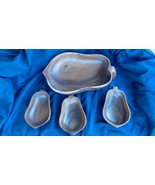 Vintage Acorn Shaped Monkey Pod Wood Hand Carved  Serving Bowl &amp; Dish Se... - €12,80 EUR