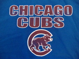 MLB Chicago Cubs Major LEague Baseball Fan Apparel Blue T Shirt Size L - £12.50 GBP