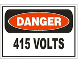 Danger 415 Volts Electrical Electrician Safety Sign Sticker Decal Label ... - £1.56 GBP+