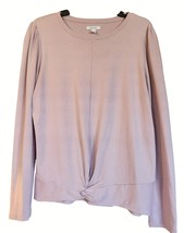 Nine West Long Sleeve Pullover Crew Neck Knotted Front Hem Size Large - $13.00