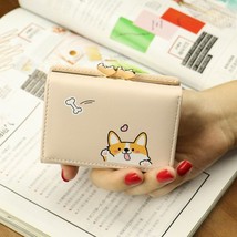  Women Wallet Small Cute Corgi Doge Wallets Ladies Short Leather Purses Portefeu - £14.60 GBP