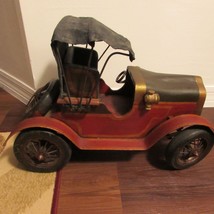 Large 20" Custom Made Antique Metal & Wood Wooden Ford Model T A Car Automobile - $200.99