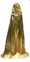 Hooded Cloak Role Cape Play Shining Gold Costume - £15.81 GBP