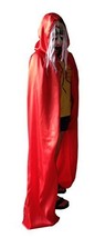 Womens Hooded Cloak Role Cape Play Costume Red Full Length Red - £15.81 GBP
