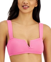 ROXY Bikini Swim Top Ribbed V Wire Pink Guava Juniors Size Medium $50 - NWT - £14.15 GBP