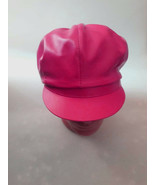 Pink Leather Hat Cap Chef Hat Cooker Cap Genuine Lambskin Womens Real Sk... - £70.77 GBP
