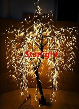 Outdoor Warm White 6ft LED Willow Weeping Christmas Tree Night Light Rai... - $398.00