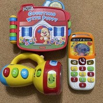 Fisher Price Laugh &amp; Learn Counting with Puppy &amp; Vtech Phone &amp; Flashlight WORKS - £20.61 GBP