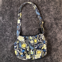 Vera Bradley Ellie Crossbody Bag Boho Hipster Floral Blue Purse RETIRED USA Made - £7.39 GBP