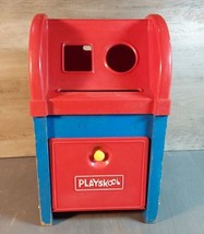 Playskool 1950s Wooden/Plastic Mailbox Shape Sorter Postal Station 12 Blocks - £25.89 GBP