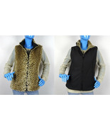 East 5th Reversible Leopard Animal Faux Fur Waterproof Zip Up Vest M 8 1... - $26.72